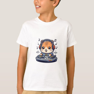 Camiseta DJ Hamster mezclando ritmos musicales para niños