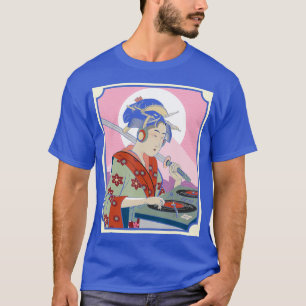 Camiseta DJ japonés Lady Samurai Kimono Warrior