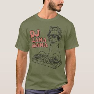 Camiseta DJ Llama Drama Dibujo Animado Divertido