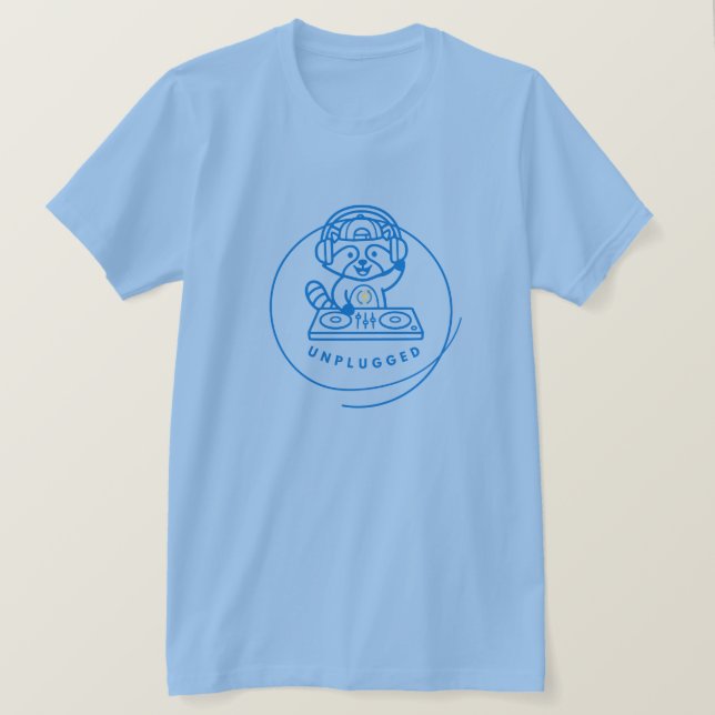 Camiseta DJ Mapache de Neón (Anverso del diseño)