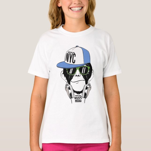 Camiseta DJ MONKEY gracioso ape (Anverso)