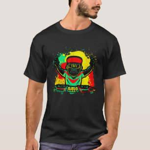 Camiseta DJ Monkey Music Fiesta Diversión Gafas de sol Monk