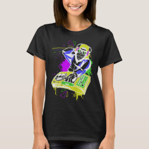 Camiseta DJ Monkey Music Fiesta Diversión Gafas de sol Monk