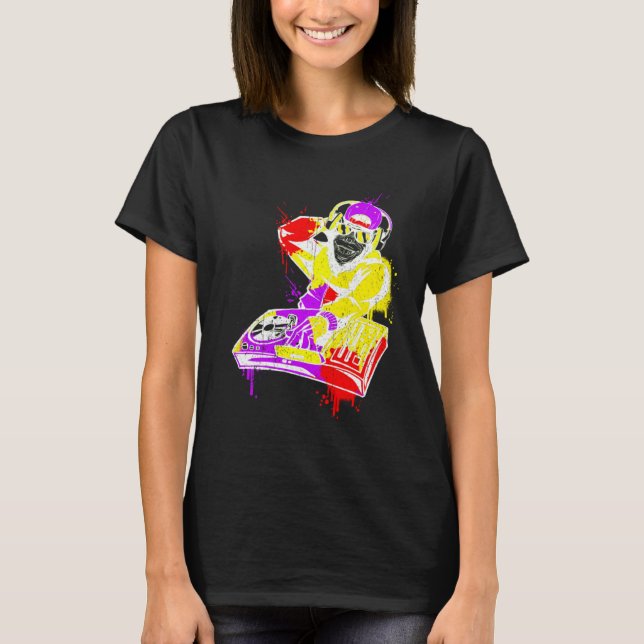 Camiseta DJ Monkey Music Fiesta Fun Gafas de sol Diversión  (Anverso)