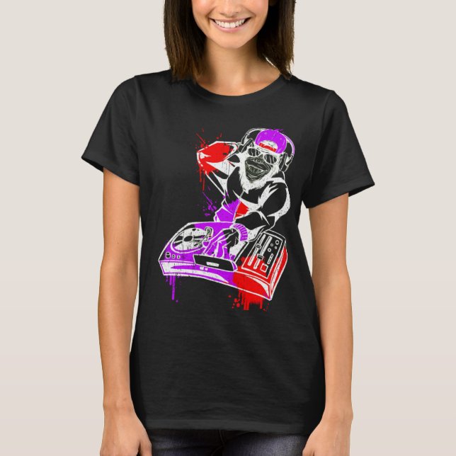 Camiseta DJ Monkey Music Fiesta Fun Gafas de sol Fiesta de  (Anverso)