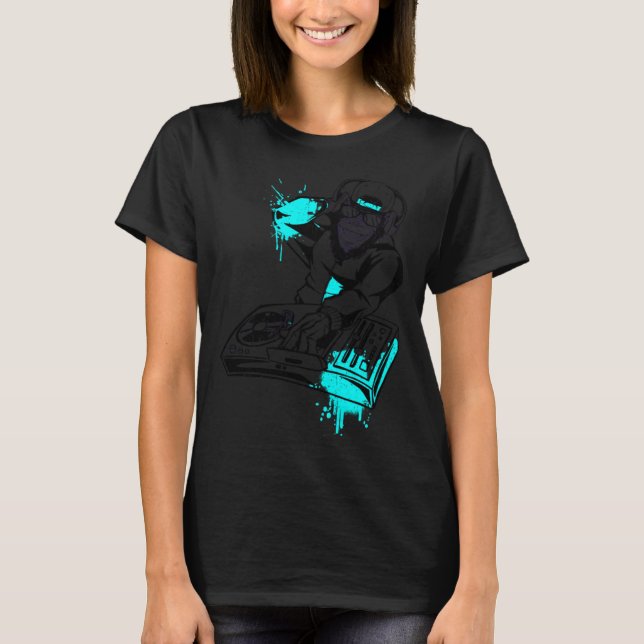 Camiseta DJ Monkey Music Fiesta Fun Gafas de sol Fiesta de  (Anverso)