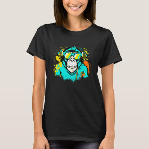 Camiseta DJ Monkey Music Fiesta Fun Gafas de sol Fiesta de