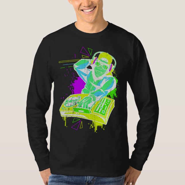 Camiseta DJ Monkey Music Party Fun Sunglasses Monkey Headph (Anverso)