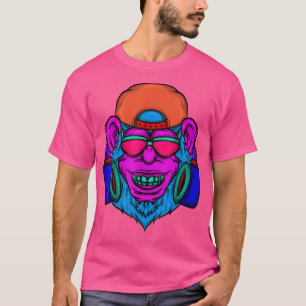 Camiseta DJ Mono Zookeeper Music Lover Primate Retro 80