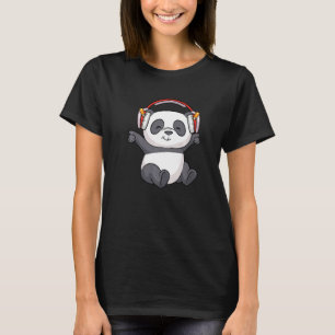 Camiseta DJ Panda Auriculares Panda Bear Music