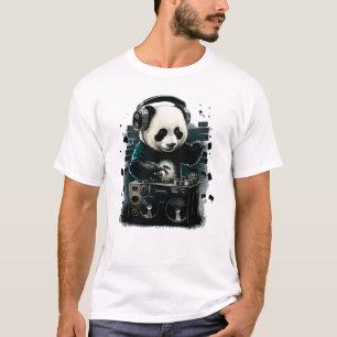Camiseta Dj Panda Con Música De Auriculares