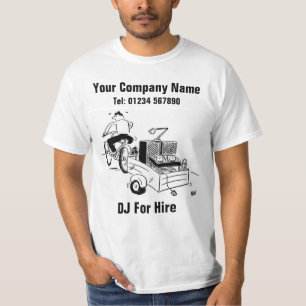 Camiseta DJ para contratar caricatura para personalizar