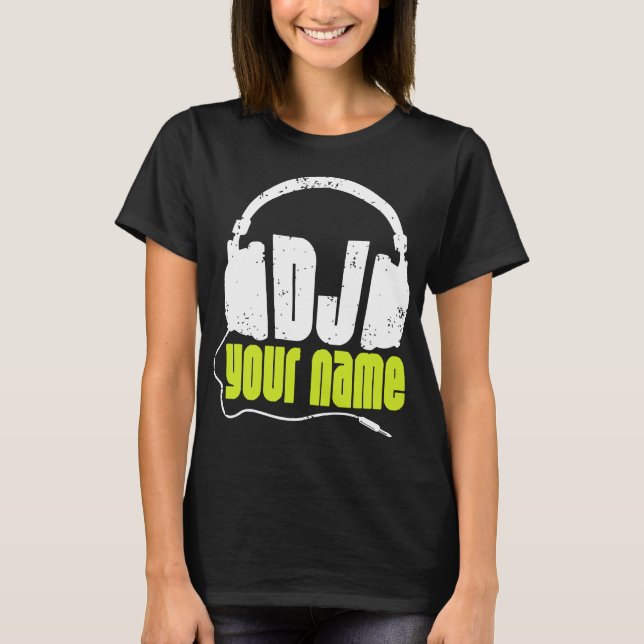Camiseta DJ personalizado cualquier música conocida DJ del (Anverso)