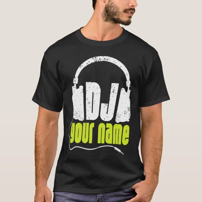 Camiseta DJ personalizado cualquier música conocida MES del (Anverso)