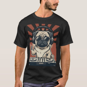 Camiseta DJ Pug amante de la música Disc Jockey