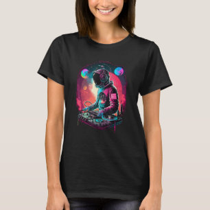 Camiseta DJ retro astronauta, DJ en el espacio, EDM Guay Gr