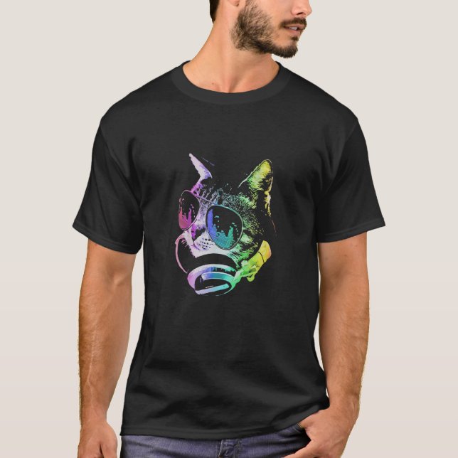 Camiseta Dj Retro Cat (Anverso)