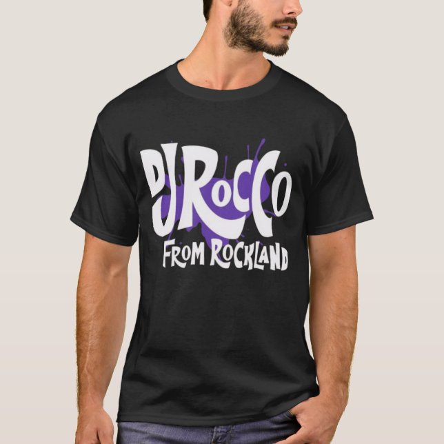 Camiseta DJ Rocco From Rockland Logo White Lettering (Anverso)
