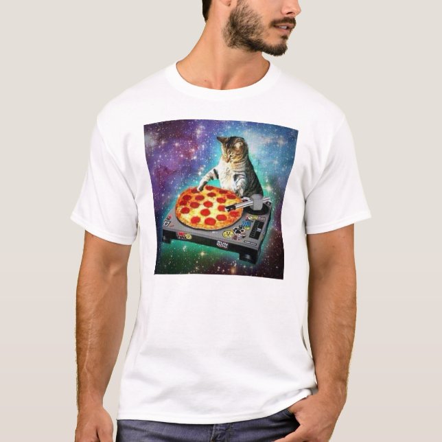 Camiseta DJ Space Cat Girando un poco de Za dulce (Anverso)