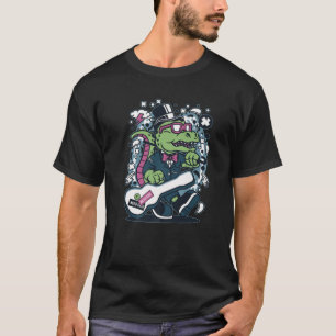 Camiseta DJ T Rex Personalizado Funny Jurassius Dinosaur Mu