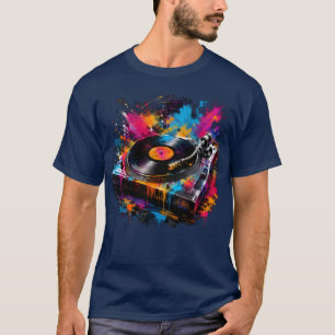 Camiseta DJ T-Shirt Color Splash Turntable