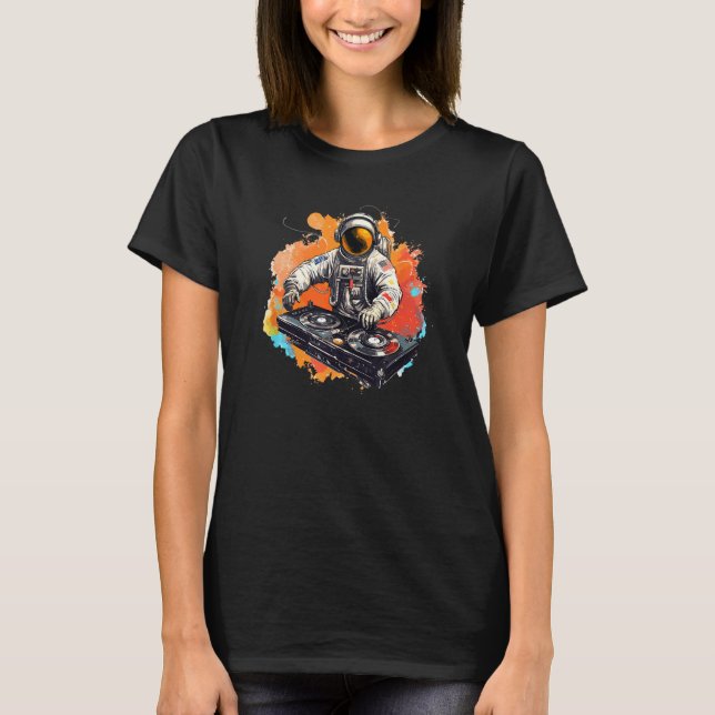 Camiseta DJ Techno Music Astronauta Rave (Anverso)