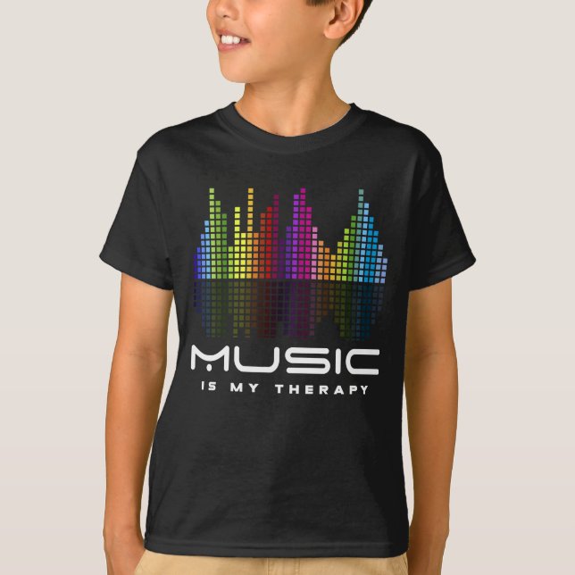 Camiseta DJ Techno Therapy Music Equalizer edm Fiesta (Anverso)