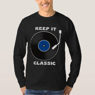 Camiseta DJ Tocadiscos Clásico Mantener Retro Disco de Vini