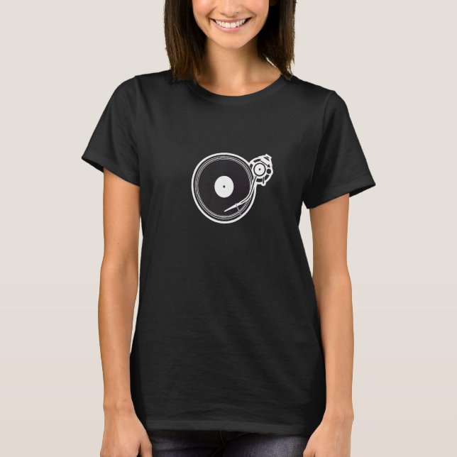 Camiseta Dj Turnable Con Escrata Gráfico De Estilos Y Aguja (Anverso)