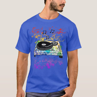 Camiseta DJ Turntable Rainbow Colours Music Productor music