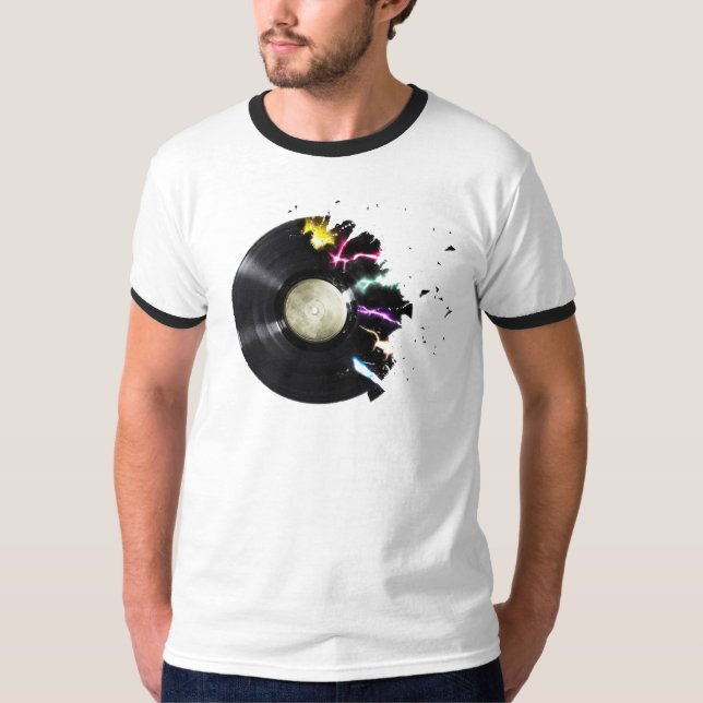 Camiseta dj vinyl explosion (Anverso)
