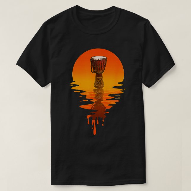 Camiseta Djembe Drum de estilo retro vintage (Diseño del anverso)