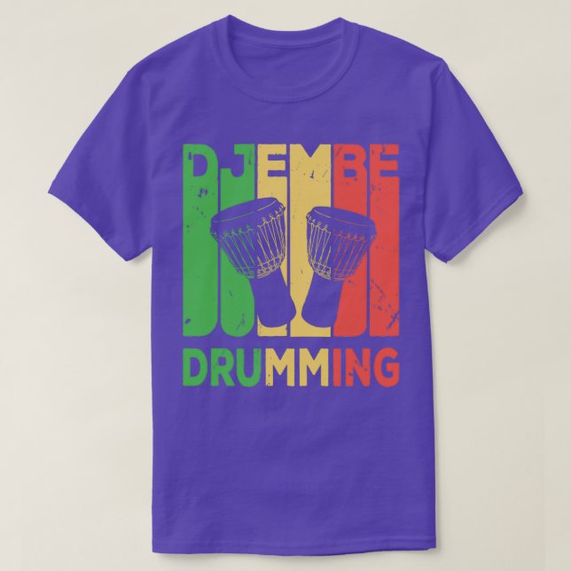 Camiseta Djembe Drumming Vintage Retro  (Diseño del anverso)