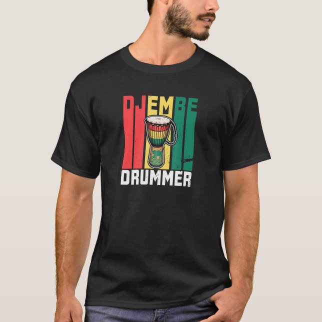 Camiseta Djembe drums drummer musical instrument Africa reg (Anverso)