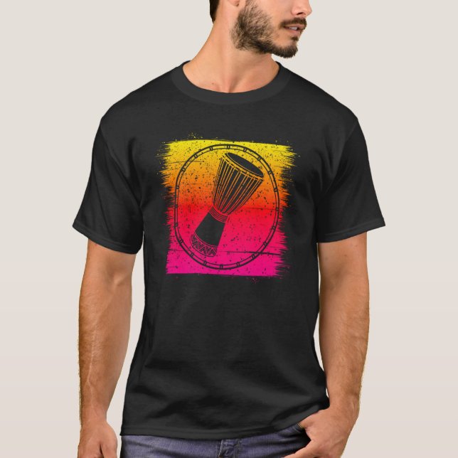 Camiseta Djembe Jembe tambor de música africana tambor fres (Anverso)