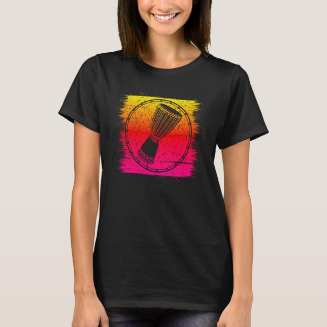 Camiseta Djembe Jembe tambor de música africana tambor fres (Anverso)