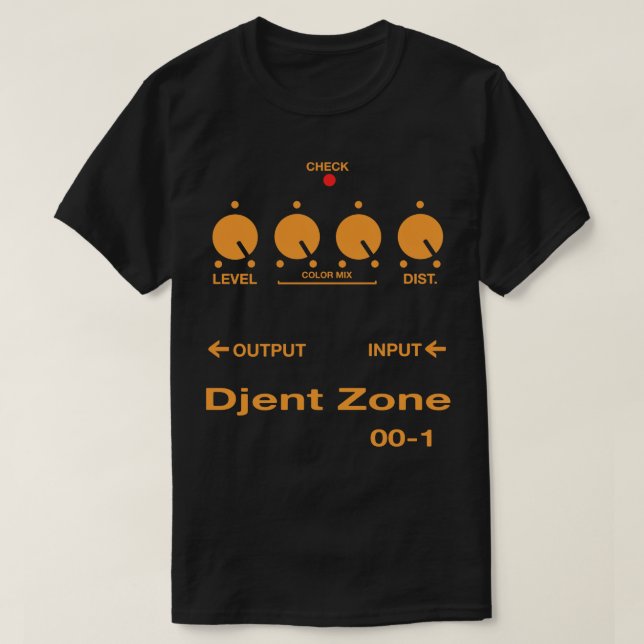 Camiseta Djent Zone Guitar Pedal parodia la fuerte guitarra (Diseño del anverso)