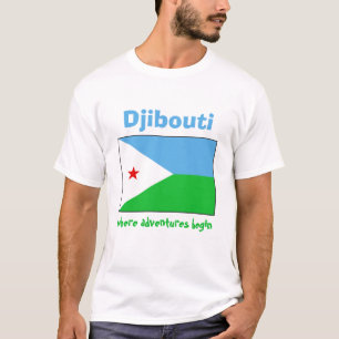 Camiseta Djibouti Bandera + Mapa + Texto