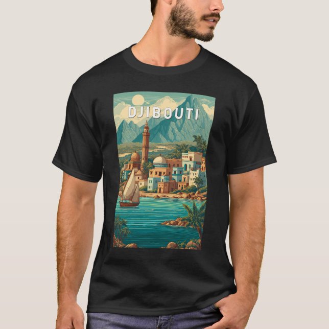 Camiseta Djibouti Illustration Travel Art Vintage