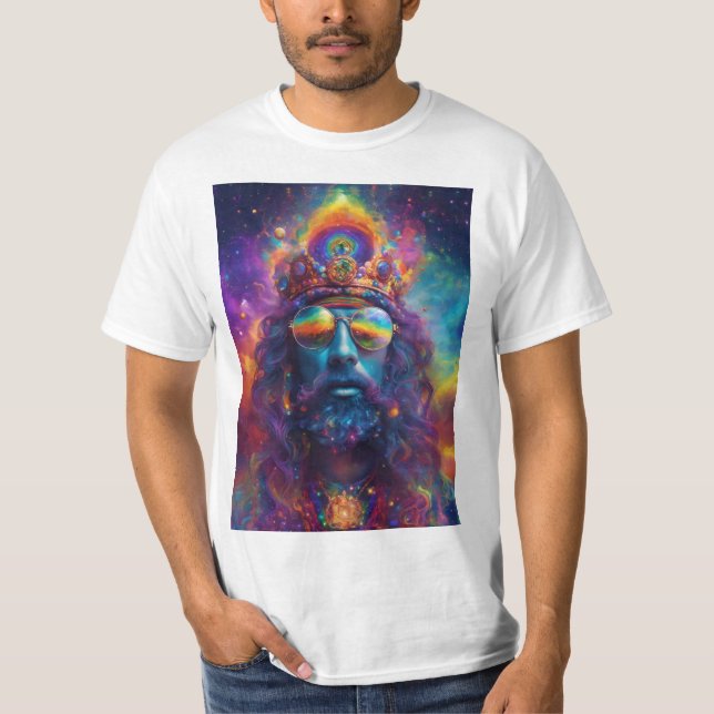 Camiseta dmt hippy abstracto para fumar, con el universo a  (Anverso)