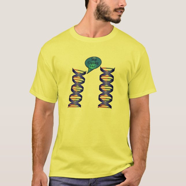 Camiseta DNA divertida: Pare el copiar de mí (Anverso)