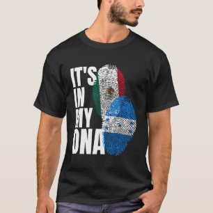 Camiseta Dna Mexicano Y Hondureño Mezcla De Bandera Patrimo