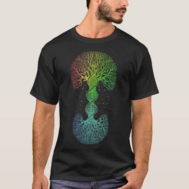 Camiseta Dna Tree De La Ciencia De La Vida De La Genética E (Anverso)