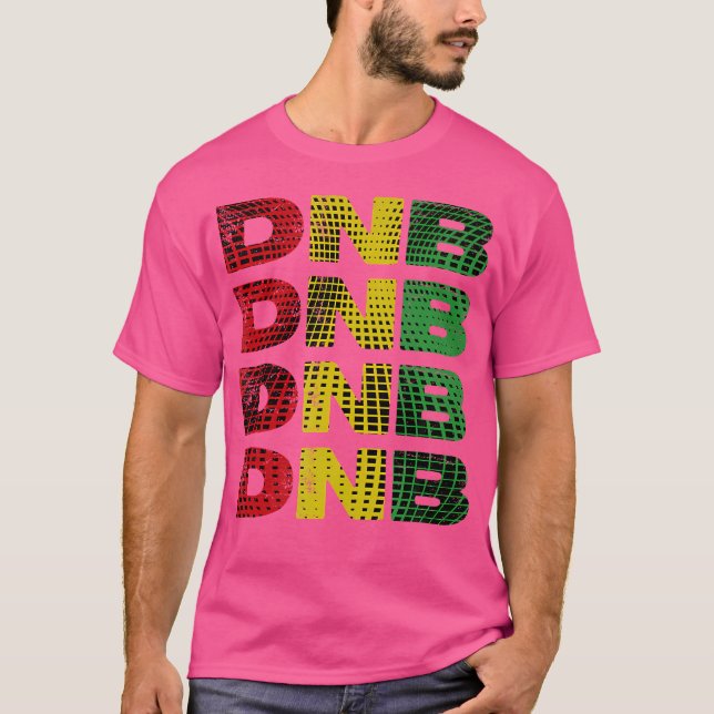 Camiseta Dnb Shirt Red Yellow Green Abstract Drum N Bass (Anverso)