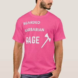 Camiseta DnD Barbarian Bearded Rage White Text