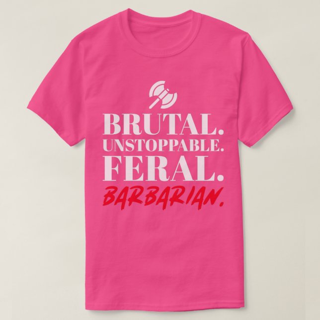Camiseta DnD Clase Barbarian Light (Diseño del anverso)