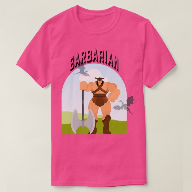 Camiseta DND Clase Barbárica (Diseño del anverso)
