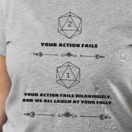 Camiseta DnD - Nat 1. Falla de manera divertida