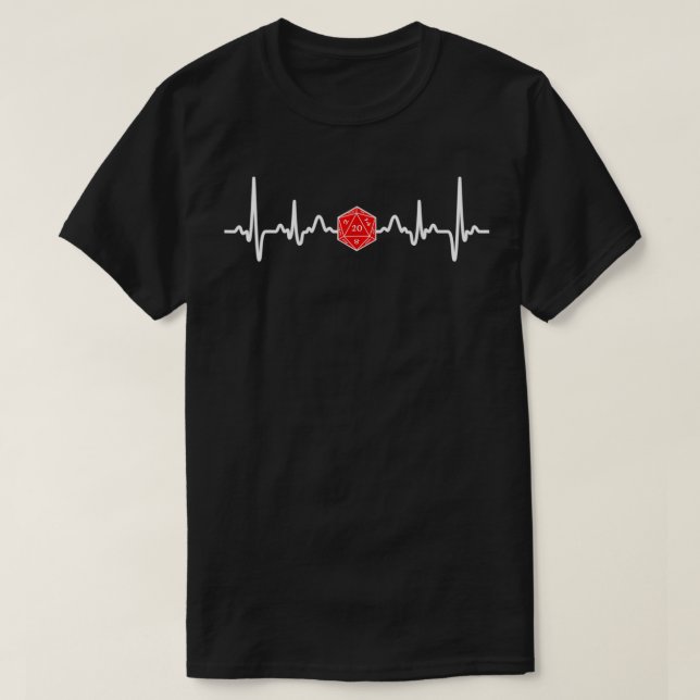 Camiseta DND RPG Hearbeat Dungeon GM Fantasy Game Lover D2 (Diseño del anverso)
