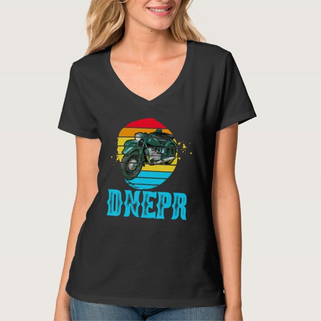 Camiseta Dnepr 650 Cc - Motocicleta Soviética Con Sidecar (Anverso)
